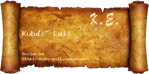 Kubó Emil névjegykártya